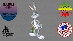 Calcomanía de vinilo Bugs Bunny con zanahoria dibujos animados computadora portátil pegatina grande varios tamaños - Imagen 1 de 11