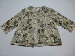 Blair Blazer Womens Size Medium Beige Butterfly Open Woven Blazer New - Picture 1 of 3