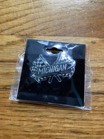 Michigan International Speedway Dual Flag Hatpin Official Pin MIS NASCAR Cover