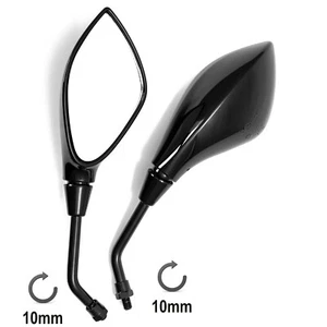 2x Specchietti Retrovisori Custom Moto Specchi Universali 10mm Nero A-Pro - Imagen 1 de 3