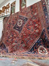 1950s Large Hand Woven Qashqai Rug/Carpet.  Nomad/Floor Art/Vintage