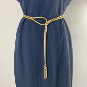 VTG Christian Dior Gold Rope Chain Belt Necklace - Picture 1 of 12