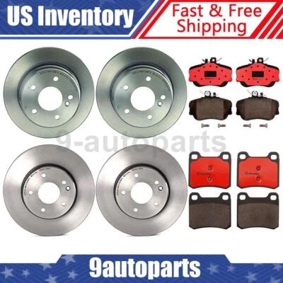 Rotores de freno delanteros traseros Brembo OE pastillas de cerámica para Mercedes-Benz C220 1994-1996 Foto 1 de 4