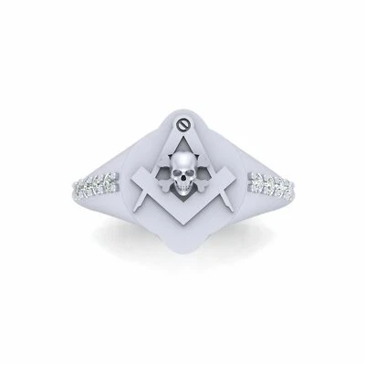 Skull Freemason Ring Masonic Entered Apprentice Brotherly Love, Relief and Truth - Image 1 of 4