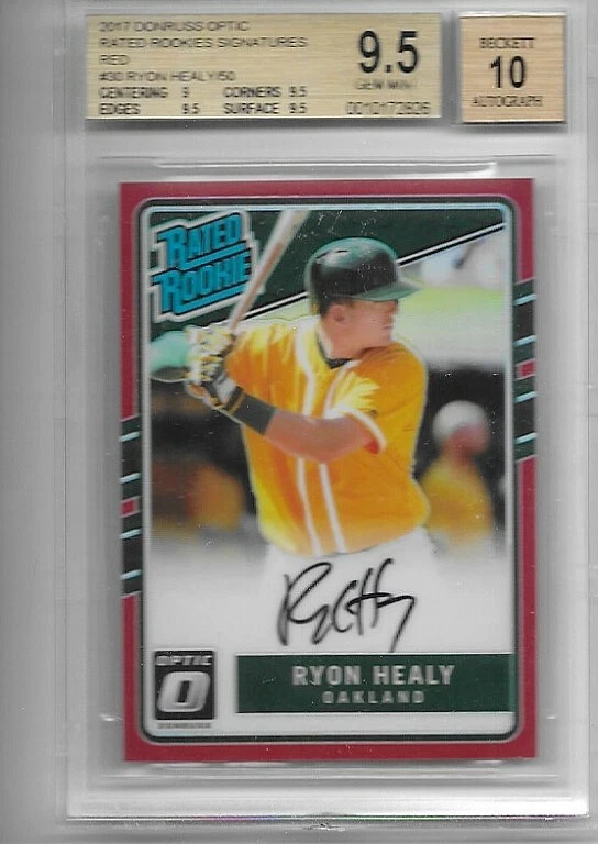 2017 Donruss Optic Ryon Healy Autograph Rookie #36/50 BGS 9.5/Auto 10 - Image 1 of 1