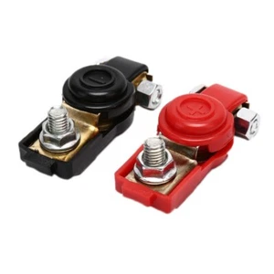 Car Battery Terminal Connector Red and Black Top Post Positive Negative 1 Pair - Picture 1 of 5
