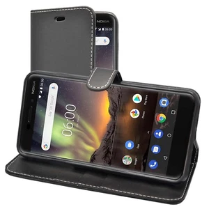 For Nokia 6 2018 Case Wallet Flip PU Leather Kickstand Card Holder Phone Cover - Picture 1 of 16