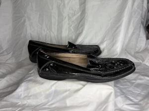 Women's Hush Puppies Black Patent Leather Loafers Size 9.5 - Picture 1 of 7