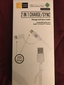 ⚡ Case Logic 2 in 1 Charge & Sync Cable IPad & Android Capability USB CABLE NEW! - Picture 1 of 2