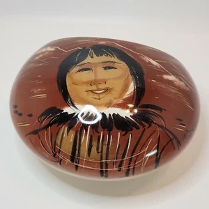 Vtg Sasha Brastoff Domed Ashtray/Dish Inuit Native Alaska 3 Footed MCM Tobaciana - Picture 1 of 13