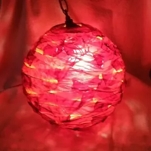1960's Rock Candy Lucite Lamp Hanging Swag Ball Light Retro Chunky Vintage MCM - Picture 1 of 9