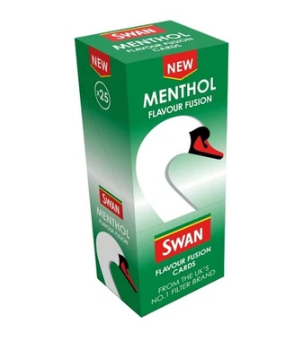 RIZLA Pack of 25 SWAN FLAVOUR CARDS - Infusions of MENTHOL Cheap - NEW sealed packs