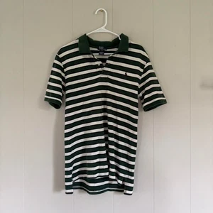 Polo by ralph lauren short sleeve green/white polo stripe shirt Youth XL - Picture 1 of 6