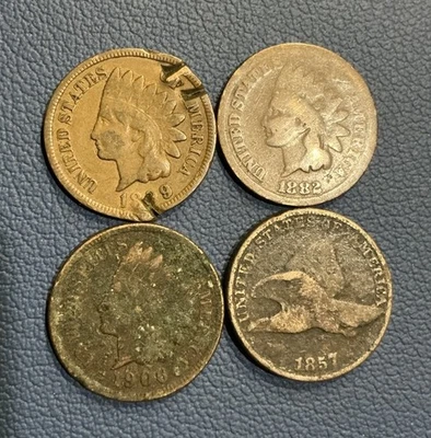 US Coin Collection - 1857 Flying Eagle Cent & Indian Head Cent - Image 1 of 2