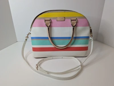 Bolso de mano Kate Spade multicolor a rayas Carli Grove de cuero grande Foto 1 de 4
