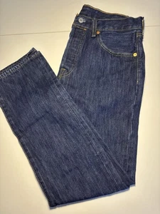 Jeans Levi’s 501 para hombre 32x32 lavado oscuro botón mosca pierna recta denim ver fotos - Imagen 1 de 9