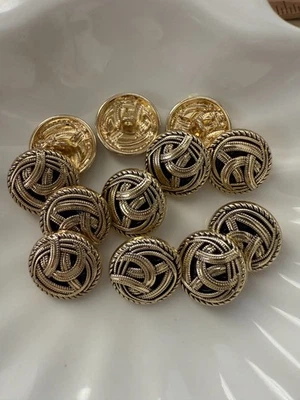 6PC Celtic Knot Gold Shank Metal Buttons Crafts Sewing Buttons 18mm - Image 1 of 2