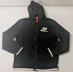 Nike Hoodie Youth Boys S Black Logo Full Zip Long Sleeve  - Picture 1 of 6