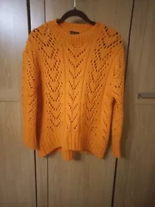 TOPSHOP Orange Jumper Knitwear Pullover XS - Picture 1 of 3