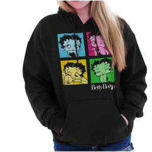 Retro Betty Boop Cartoon Pop Art Squares Womens Hooded Sweatshirts Hoodies - Picture 1 of 6