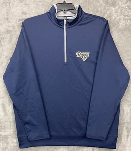 Antigua Men's 1/4 Zip Pullover Los Angeles Rams NFL XL Navy Blue Polyester - Picture 1 of 8