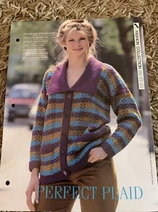 VINTAGE CREATIVE NEEDLES PATTERN PERFECT PLAID CROCHET PATTERN IN DK YARN - Picture 1 of 3