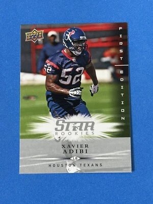 2008 Upper Deck First Edition Xavier Adibi Star Rookie #200 Houston Texans RC (A - Image 1 of 2