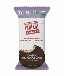 Perfect Snacks Peanut Butter Cups Dark Chocolate Sea Salt 1.4 Oz Pack of 4 - Picture 1 of 2