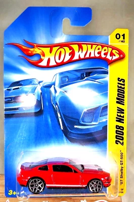 2008 Hot Wheels #1 New Models 1/40 07 FORD SHELBY GT-500 Red Variation w/5Y Sp - Image 1 of 4