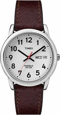 Timex T20041, Men's Easy Reader Brown Leather Watch, Indiglo, Date, 35MM Case - Image 1 of 2