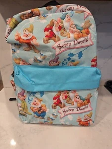  Disney Seven Dwarfs Snow White 16" All Over Print Backpack - 16513 Dopey Grumpy - Picture 1 of 7