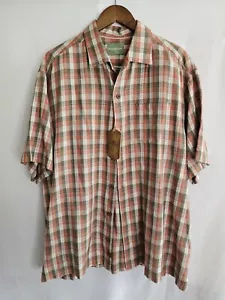 Tommy Bahama Herren Napali kariertes Seidenhemd kuschelig kariert tiefe Garnelen Größe XL - Bild 1 von 7
