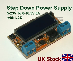 Step Down Netzteil 5-23 V bis 0-16,5 V 3A mit integriertem LCD Step-Down Buck - UK - Bild 1 von 6