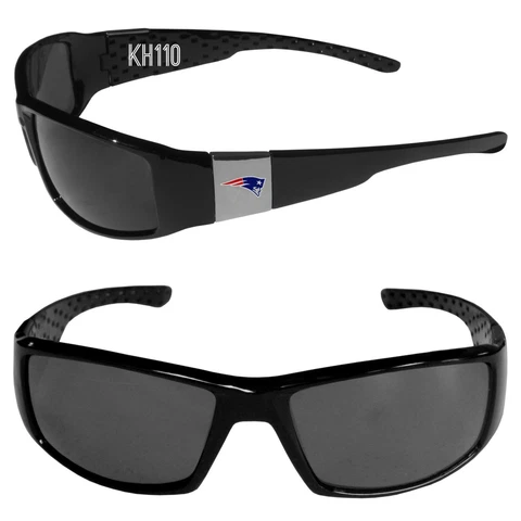 New England Patriots NFL Chrome Black Football Sports Sun Glasses (new) Cover
