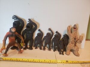 Vintage LOT 9 Misc Gorillas Monkey Imperial Hong Kong Rubber rare Grizzly Bear 