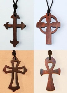 Collar cadena iglesia espiritual colgante de madera con cruz de ancla cruz de misión cruz - Imagen 1 de 5