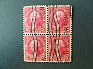 1932 $.02 #707 Washington Bicentennial Issue Block of 4 Used - See Description - Picture 1 of 2