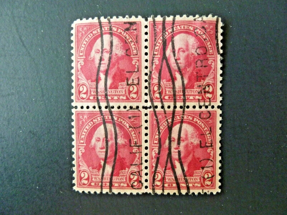 1932 $.02 #707 Washington Bicentennial Issue Block of 4 Used - See Description  - Image 1 of 2