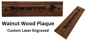 Winchester Gun Rifle Plaque Pyrography Wood Burned Rustic Walnut Cowboy Décor - Picture 1 of 4