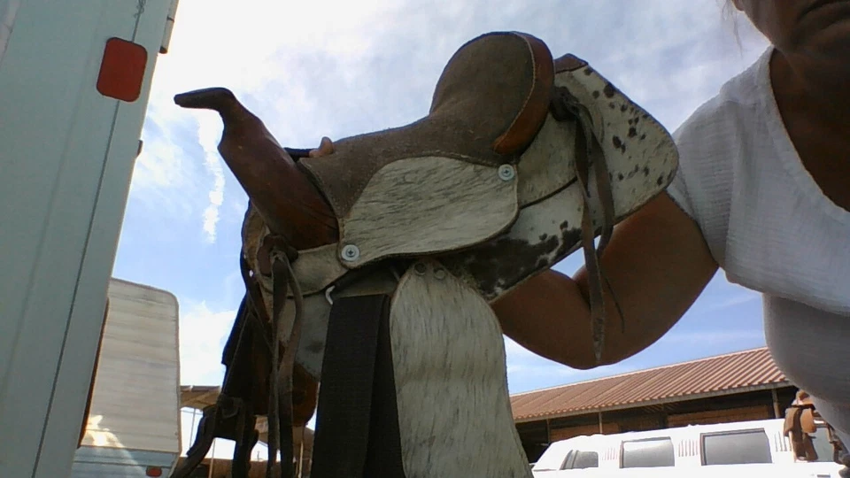 Child's Cowhide-On Western Saddle 10" seat brown & tan beauty LIL COWBOY/COWGIRL - Image 1 of 4