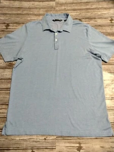 Travis Mathews Blue Golf Polo Short Sleeve Shirt Size Large Pima Cotton - Picture 1 of 10