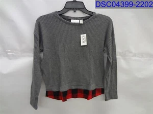 The Childrens Place Girls L Buffalo Plaid Thermal 2 In 1 Sweater 195935150033 - Picture 1 of 6