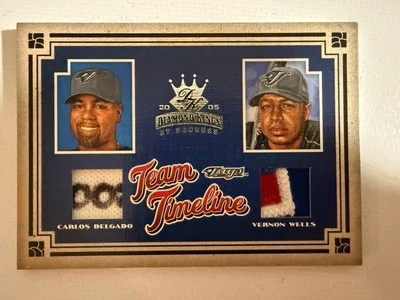 Donruss Diamond Kings 2005 parche doble 1/1 Carlos Delgado Vernon Wells Blue Jays Foto 1 de 4