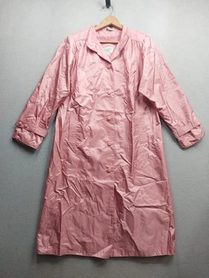 Vintage WINDSOR BAY PINK TRENCH COAT WOMENS 10 LINED POCKETS BUTTON FRONT - Image 1 of 4