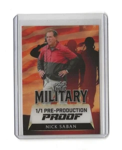 2025 Leaf Exotic Military Football CHRIS SABAN 1/1 Pre Production Proof #1/1 - Picture 1 of 2