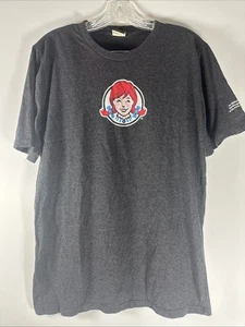 Wendy’s Fast Food Uniform T-Shirt Gr. M grau geschnitten Netze keine Ecken Einzelnaht - Bild 1 von 9