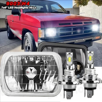 5x7" 7x6" Inch LED Headlights H4 Hi-Lo For Toyota Tacoma 4runner Pickup Truck A+ - Image 1 of 4