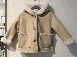 Zara Baby Girl Double-Faced With Faux Shearling Jacket 9-12 Months - Picture 1 of 3