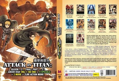 ANIME DVD~ENGLISH DUBBED~Attack On Titan Complete Season 1-4(1-106End)+GIFT - Image 1 of 4