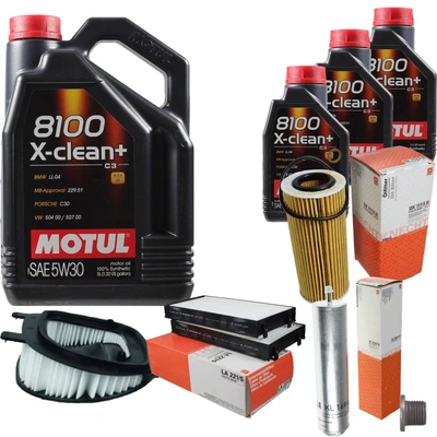 Mahle Inspección Set 8 L Motul 8100 X-Clean + 5W-30 para BMW X5 Xdrive30dV - Imagen 1 de 4